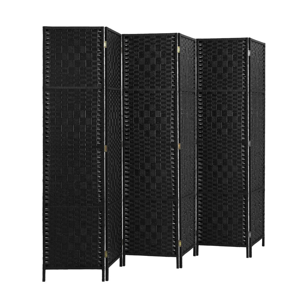 Oikiture 6 Panel Room Divider Privacy Screen Black-Room Divider-PEROZ Accessories