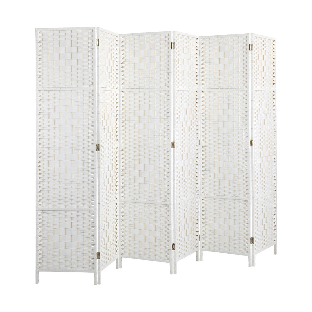 Oikiture 6 Panel Room Divider Privacy Screen White-Room Divider-PEROZ Accessories