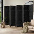 Oikiture 8 Panel Room Divider Privacy Screen Black-Room Divider-PEROZ Accessories