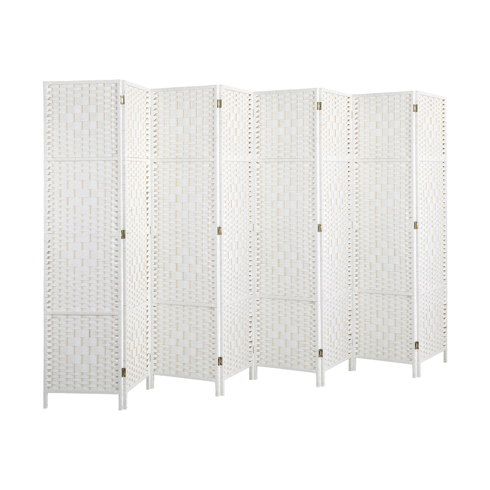 Oikiture 8 Panel Room Divider Privacy Screen White-Room Divider-PEROZ Accessories
