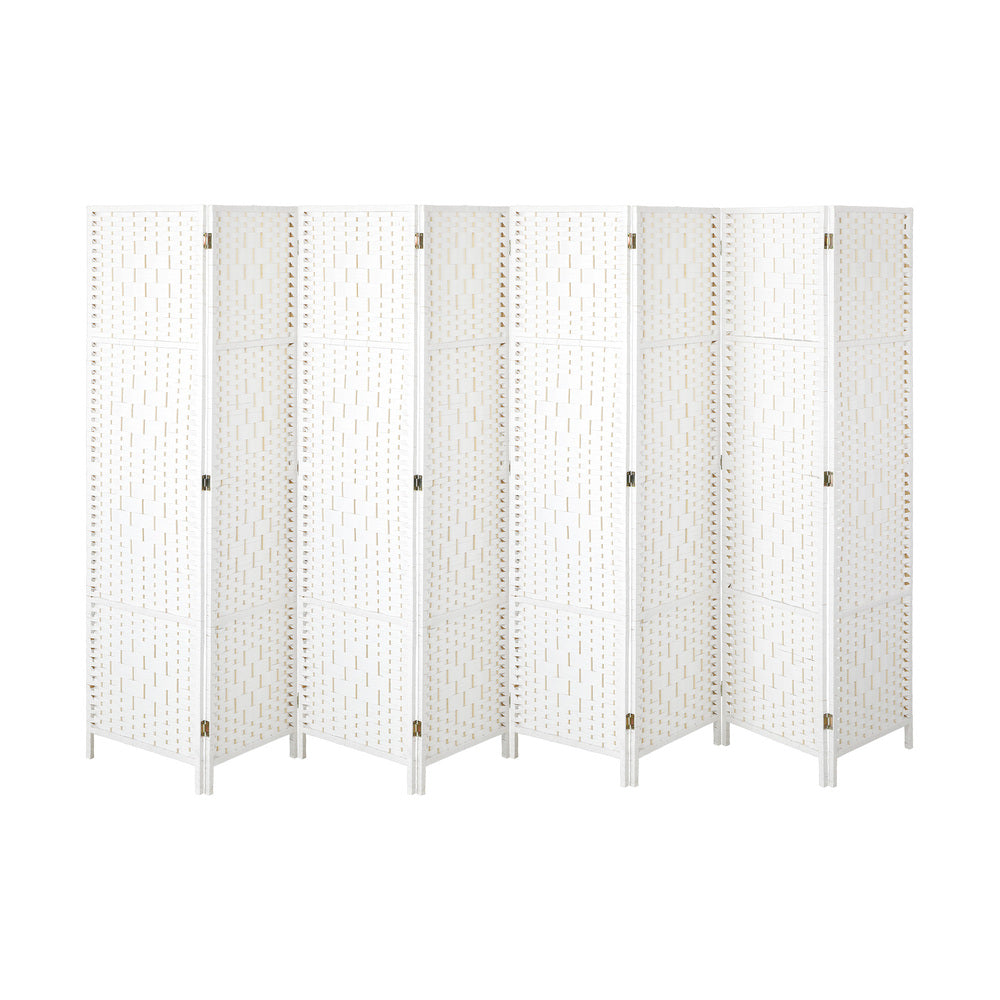 Oikiture 8 Panel Room Divider Privacy Screen White-Room Divider-PEROZ Accessories