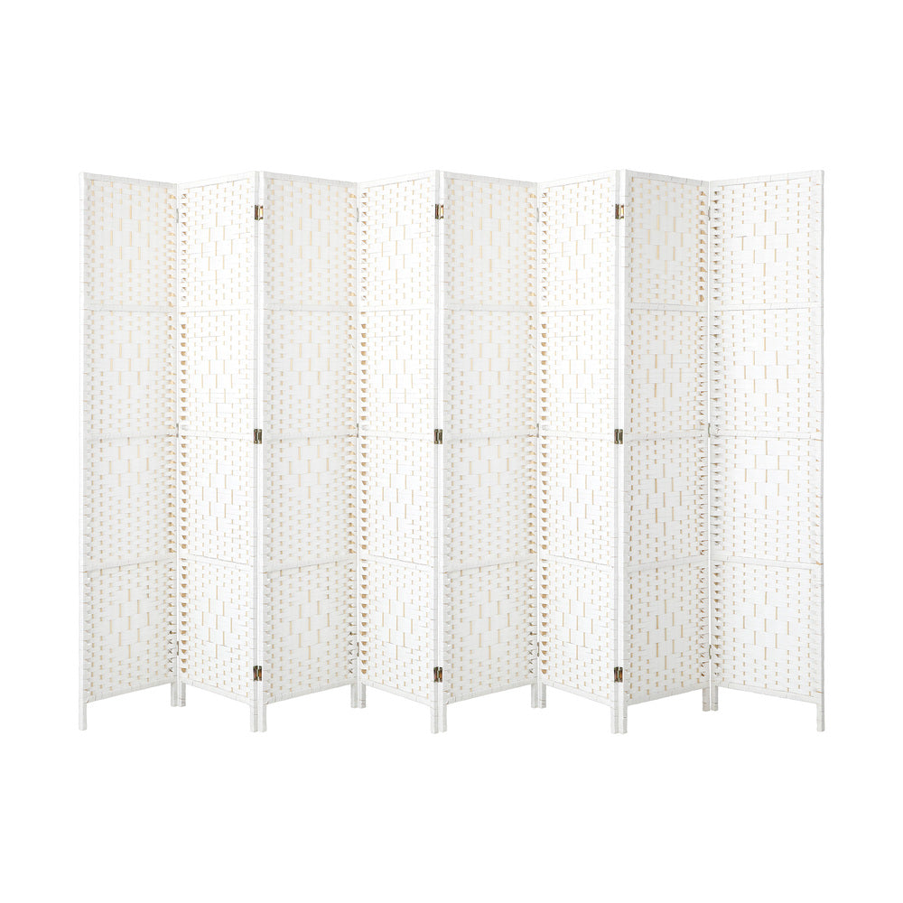 Oikiture 8 Panel Room Divider Privacy Screen White-Room Divider-PEROZ Accessories