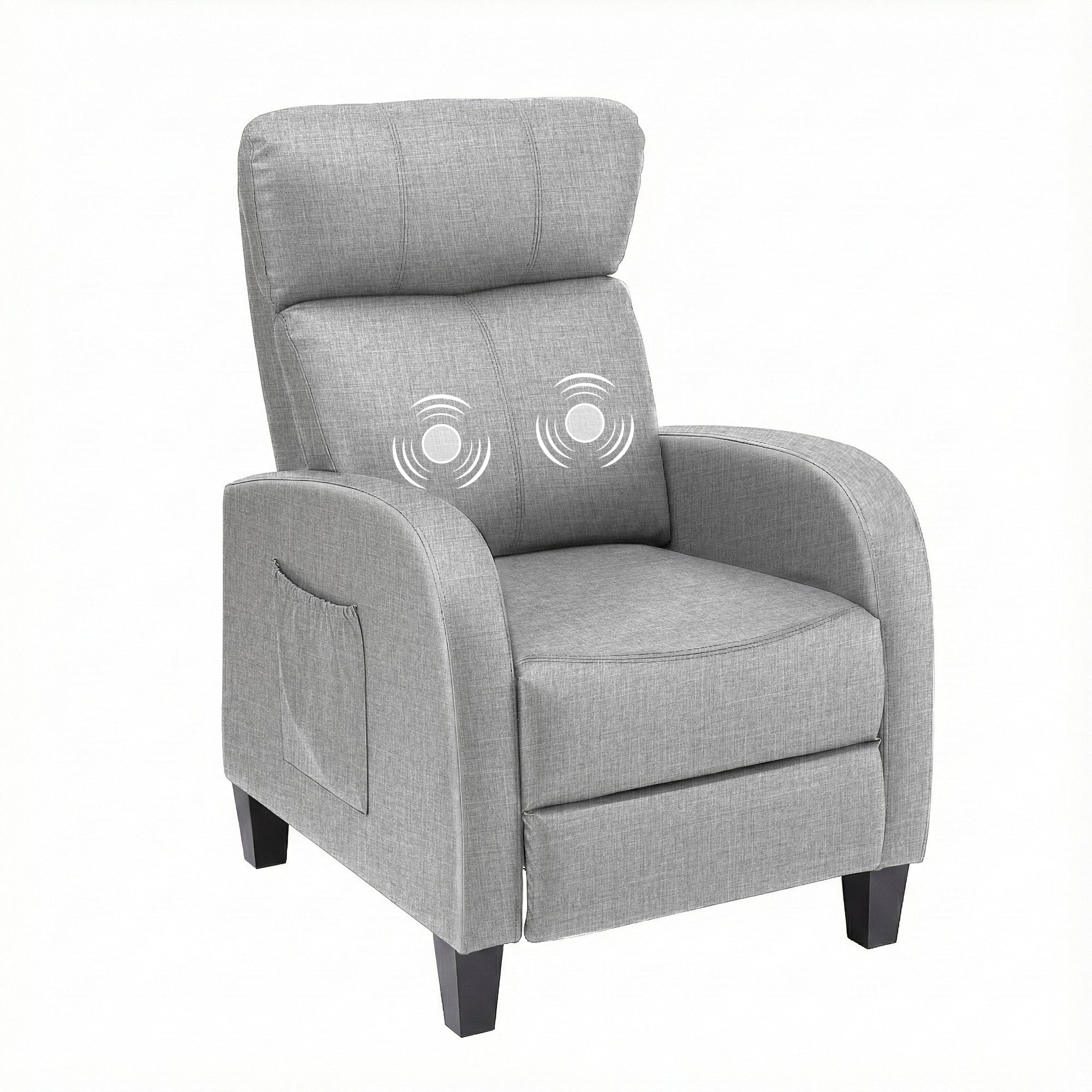 Artiss Massage Recliner Chair Small Recliner Sofa for Adults Fabric Grey-Furniture > Bar Stools & Chairs > Arm Chairs & Recliners-PEROZ Accessories
