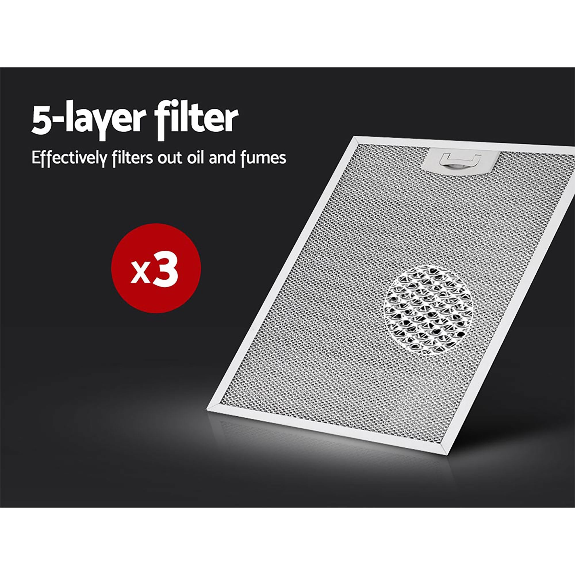 Devanti 900mm Range Hood 90cm Rangehood Stainless Steel-Rangehoods-PEROZ Accessories