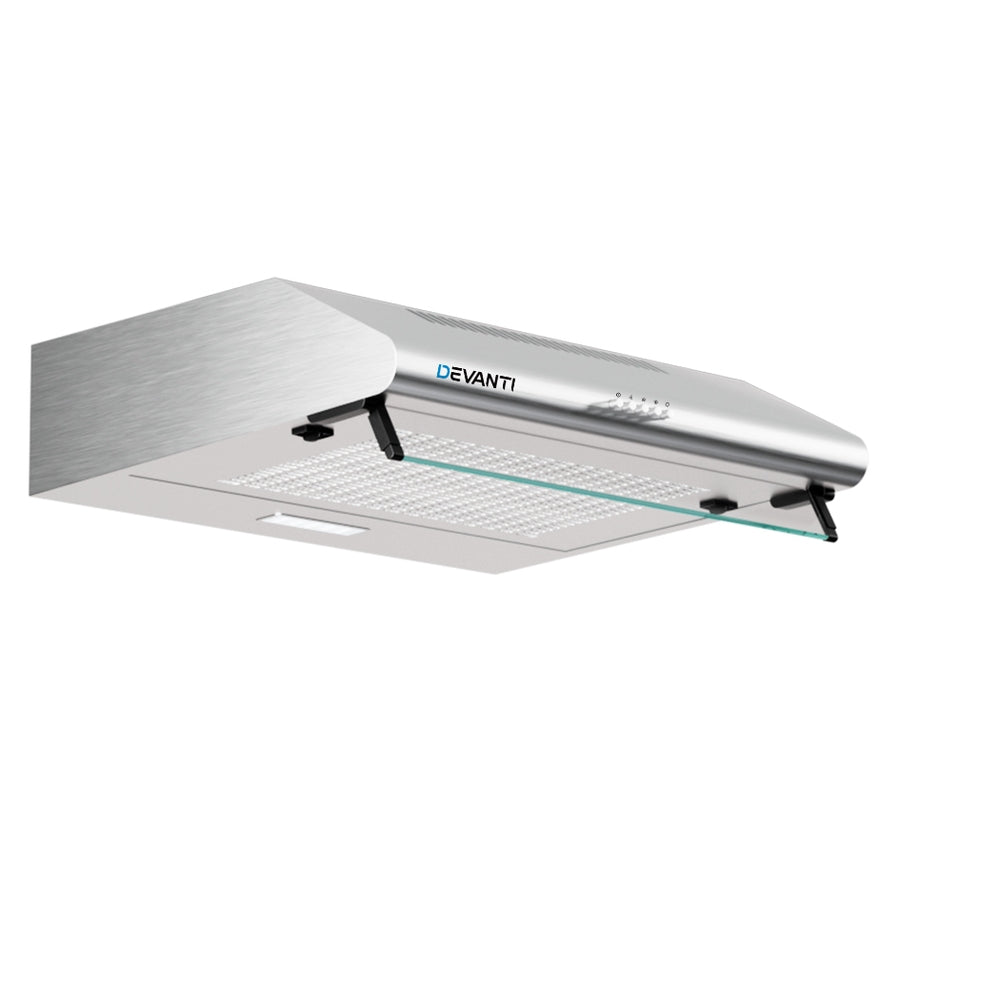Devanti 600mm Range Hood 60cm Rangehood Kitchen Canopy LED Light Stainless Steel-Appliances > Kitchen Appliances-PEROZ Accessories