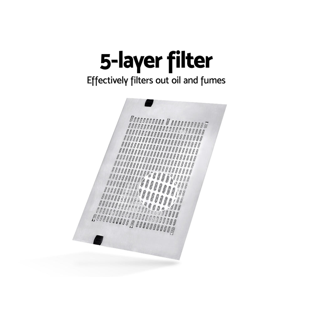 Devanti 600mm Range Hood 60cm Rangehood Kitchen Canopy LED Light Stainless Steel-Appliances > Kitchen Appliances-PEROZ Accessories