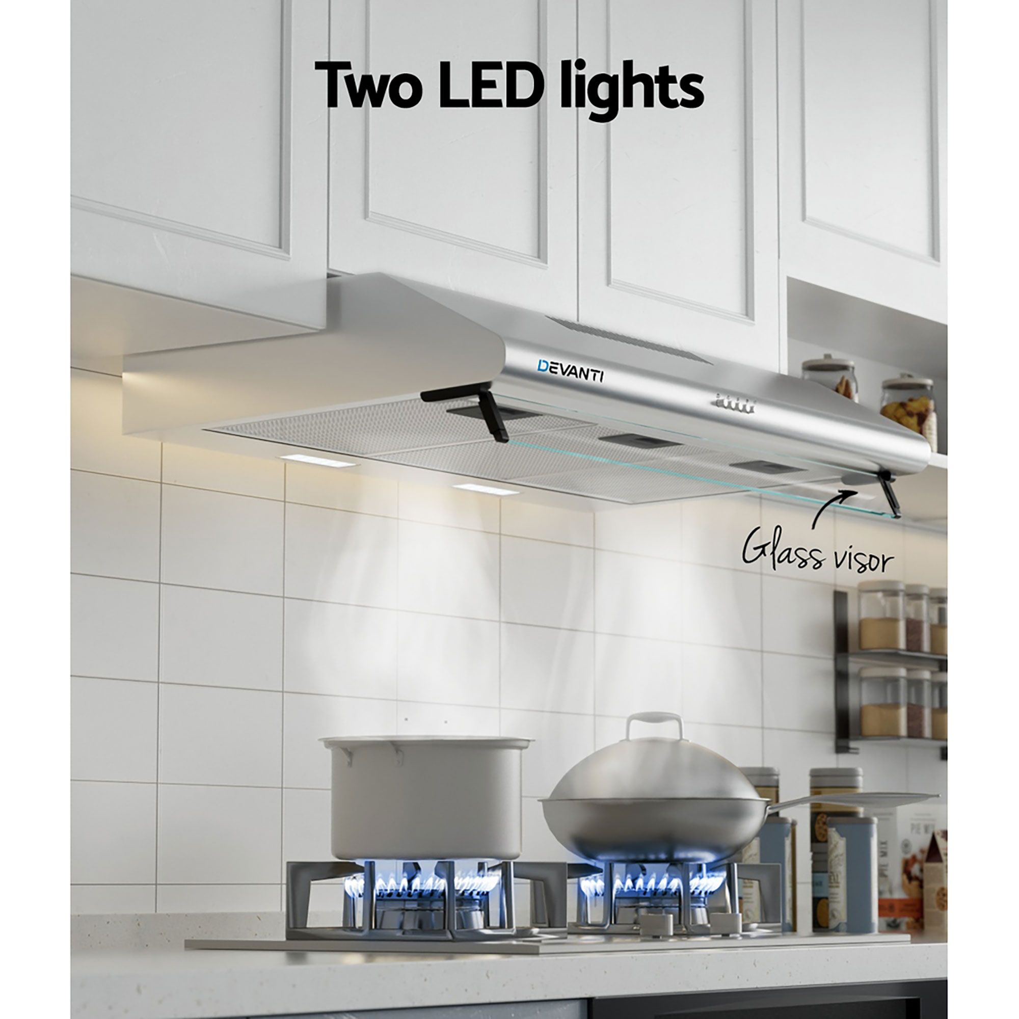 Devanti 900mm Range Hood 90cm Rangehood Stainless Steel-Appliances > Kitchen Appliances > Cooking Ranges-PEROZ Accessories