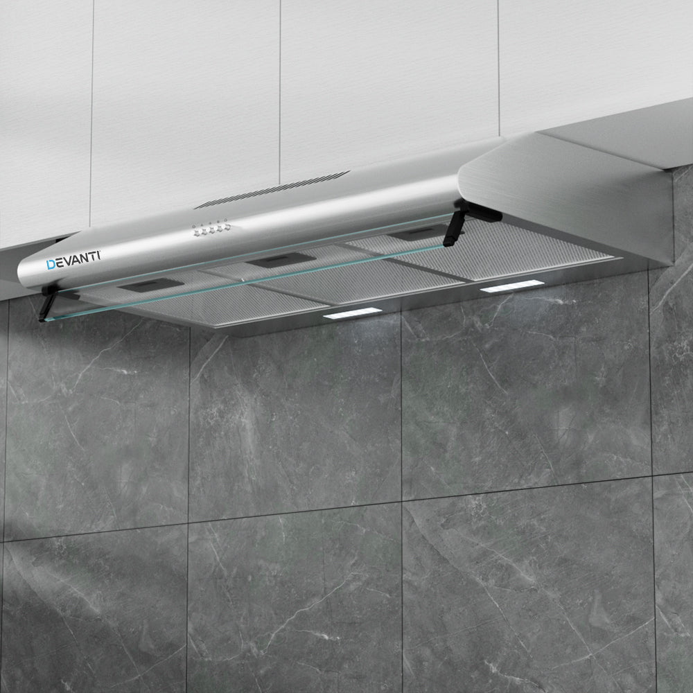 Devanti 900mm Range Hood 90cm Rangehood Stainless Steel-Appliances > Kitchen Appliances > Cooking Ranges-PEROZ Accessories
