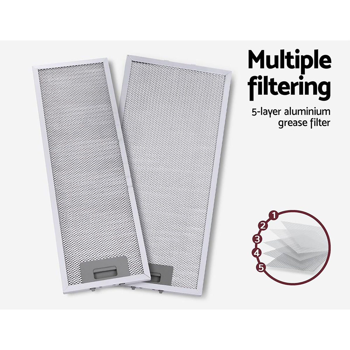 Devanti 600mm Range Hood 60cm Slide out Rangehood Stainless Steel-Rangehoods-PEROZ Accessories