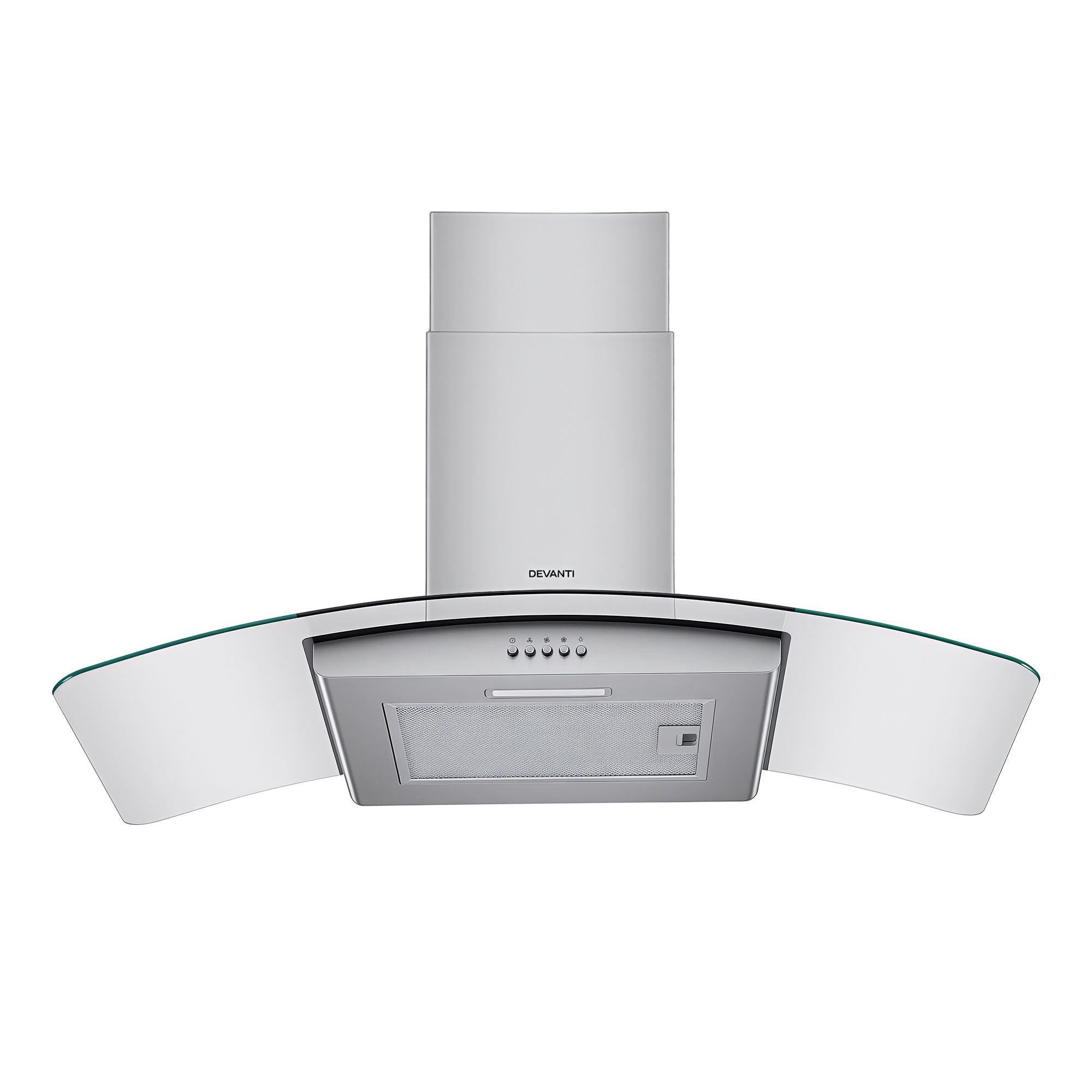 Devanti 90cm Range Hood Curved Glass Canopy Rangehood Kitchen Exhaust Fan-Appliances > Kitchen Appliances > Cooking Ranges-PEROZ Accessories