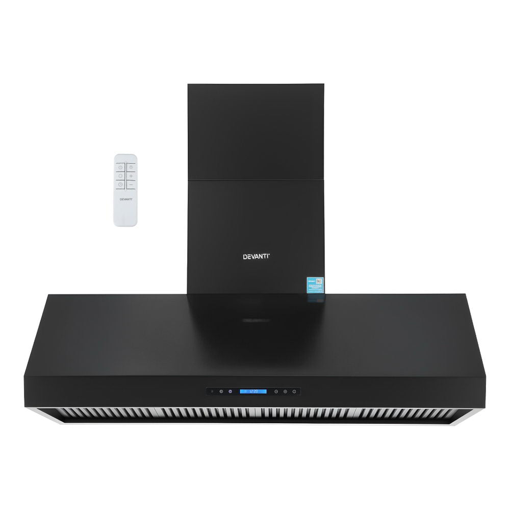 Devanti 1500mm Commercial BBQ Range Hood Dual Motor W/ Remote Control Black-Appliances > Kitchen Appliances > Cooking Ranges-PEROZ Accessories