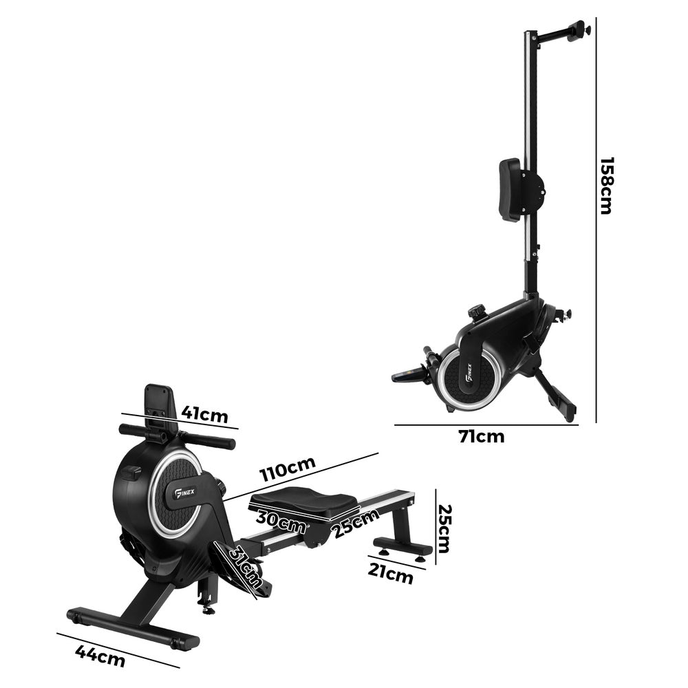 Finex Rowing Machine Magnetic Resistance Aluminium-Rowing Machine-PEROZ Accessories