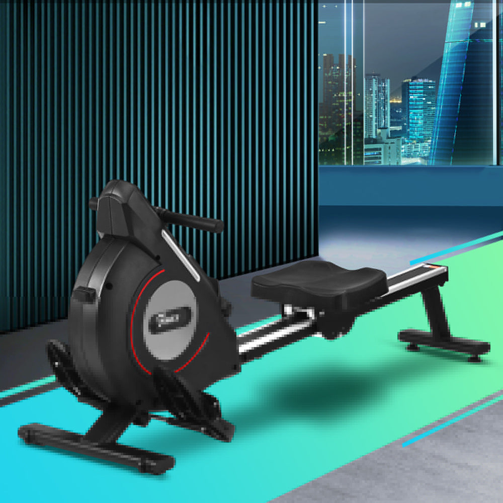Finex Rowing Machine Rower Magnetic Resistance Exercise Fitness Black-Rowing Machine-PEROZ Accessories