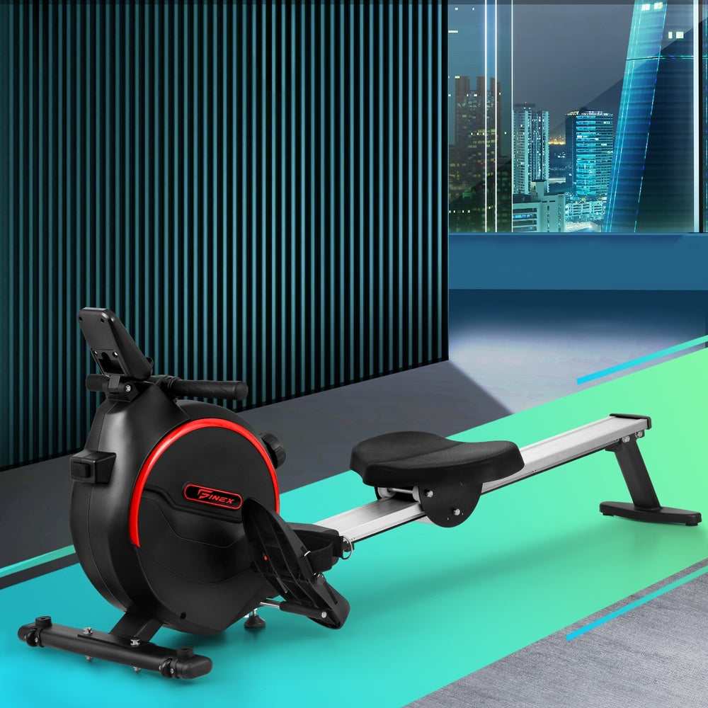Finex Rowing Machine Rower Magnetic Resistance Fitness Home Gym Cardio 16-Level-Rowing Machines-PEROZ Accessories