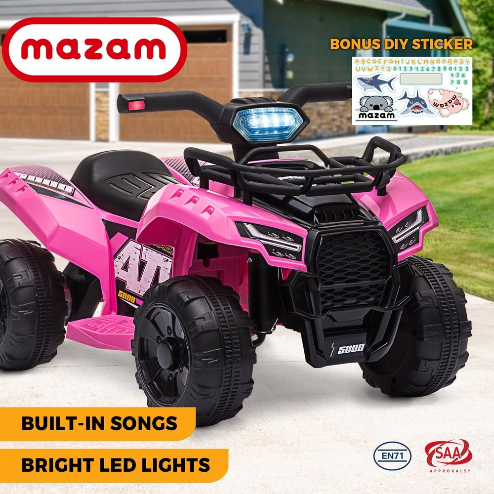 Mazam Ride On Car Electric ATV Bike Vehicle for Toddlers Kids Rechargeable Pink-Ride on Toys - Cars-PEROZ Accessories