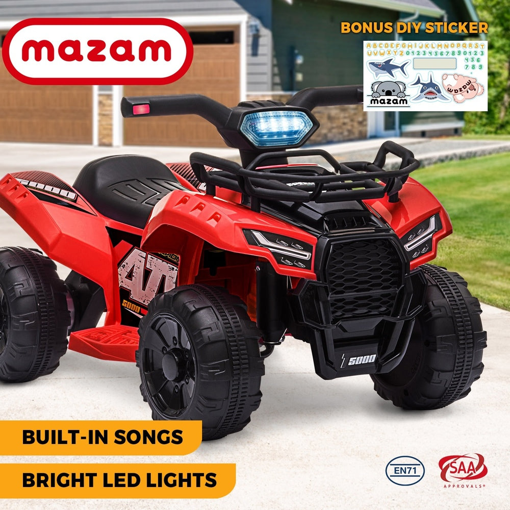 Mazam Ride On Car Electric ATV Bike Vehicle for Toddlers Kids Rechargeable Red-Ride On Car-PEROZ Accessories