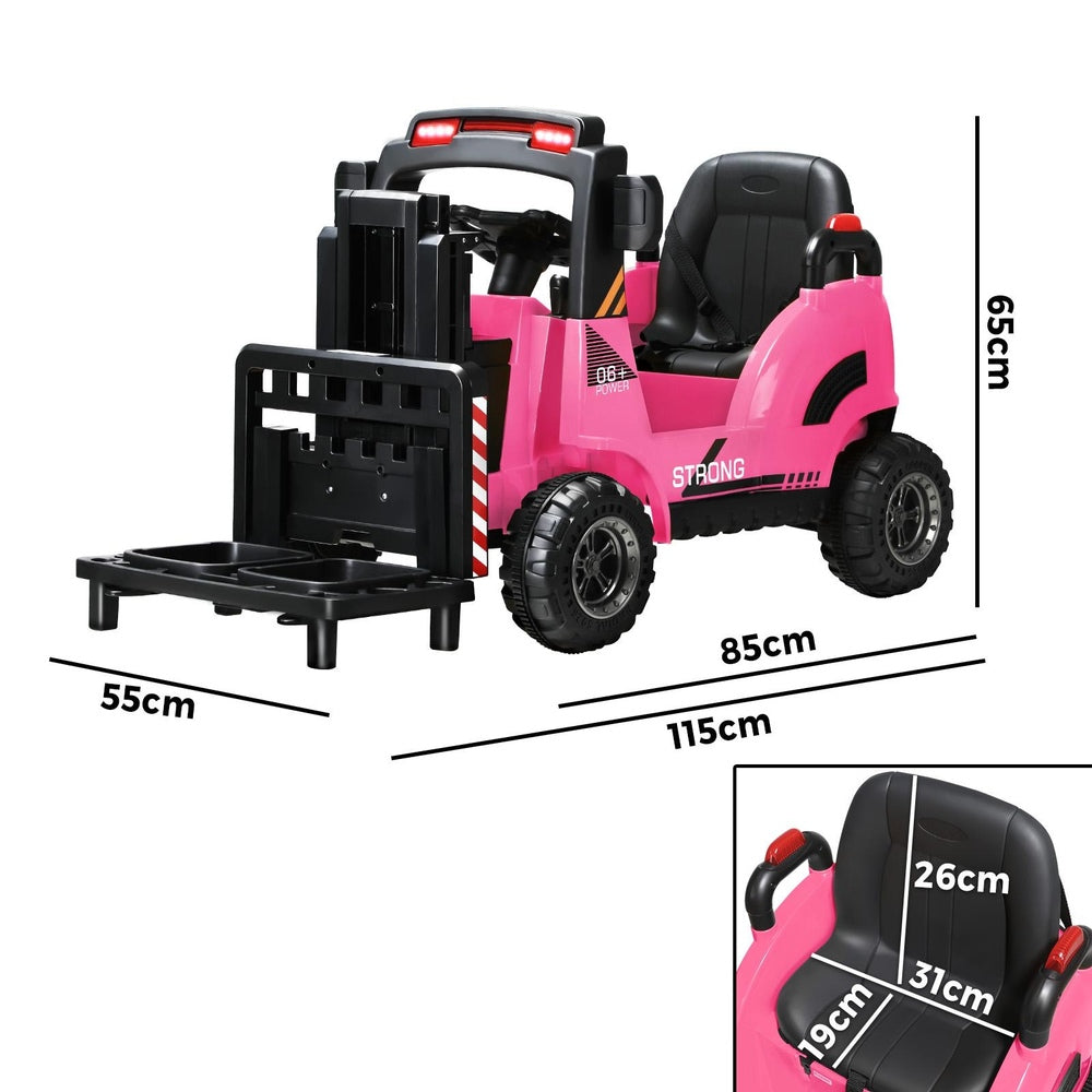 Mazam Ride-On Forklift Electric Car Toy for Toddlers Kids 12V Rechargeable Pink-Ride On Car-PEROZ Accessories