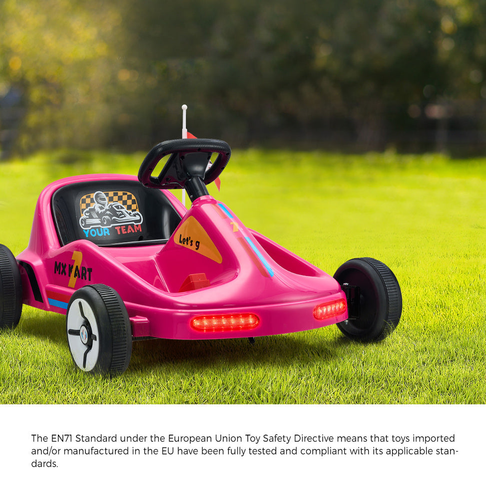 Mazam Ride on Car Electric Kart with Light Bluetooth Pink-Ride On Car-PEROZ Accessories