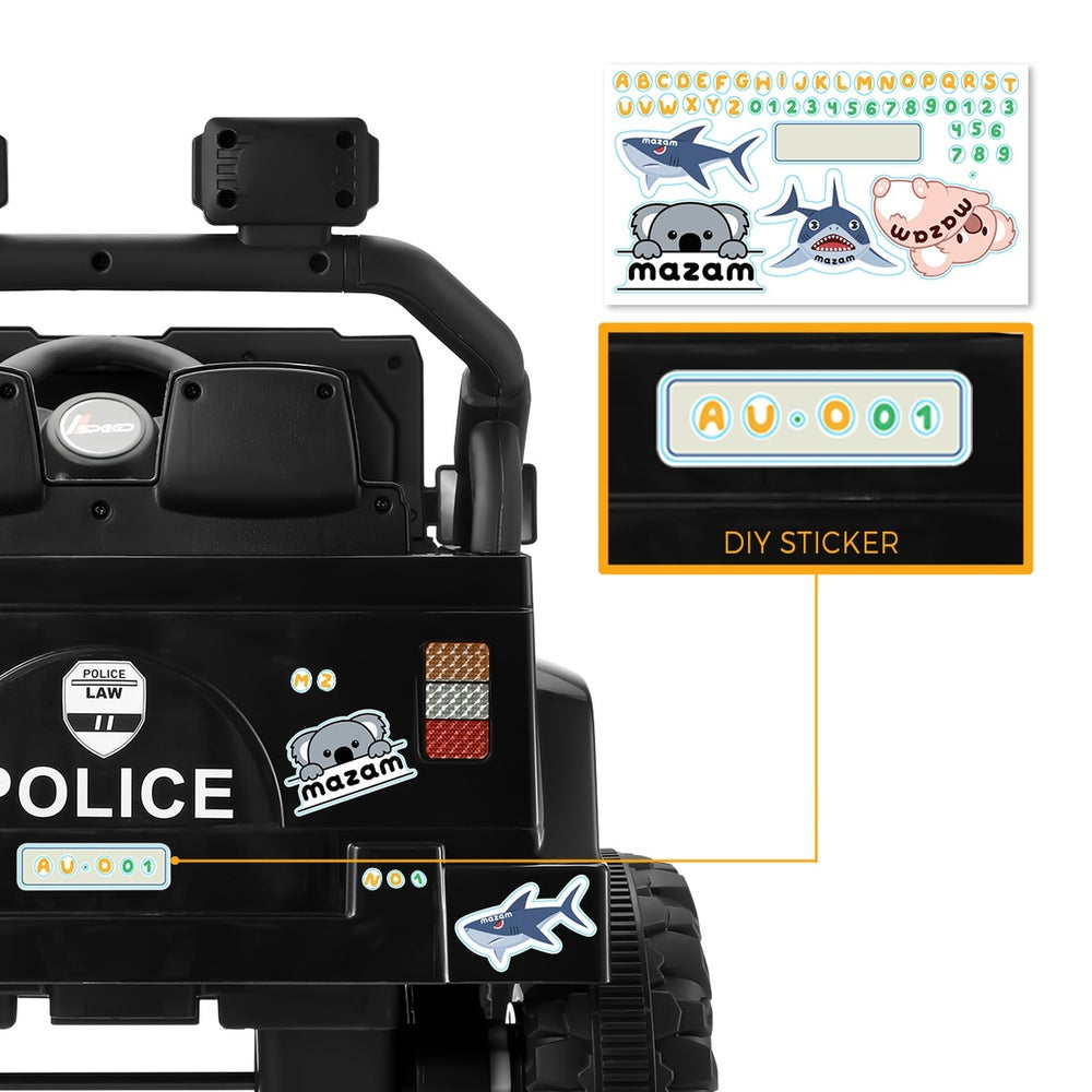 Mazam Kids Police Ride On Car 12V Electric Remote Control Battery-Ride On Car-PEROZ Accessories