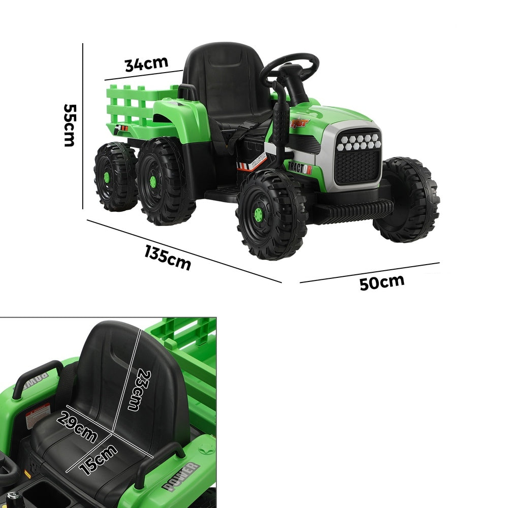 Mazam Kids Ride On Car Tractor 12V Toys Remote Control Green-Ride On Car-PEROZ Accessories