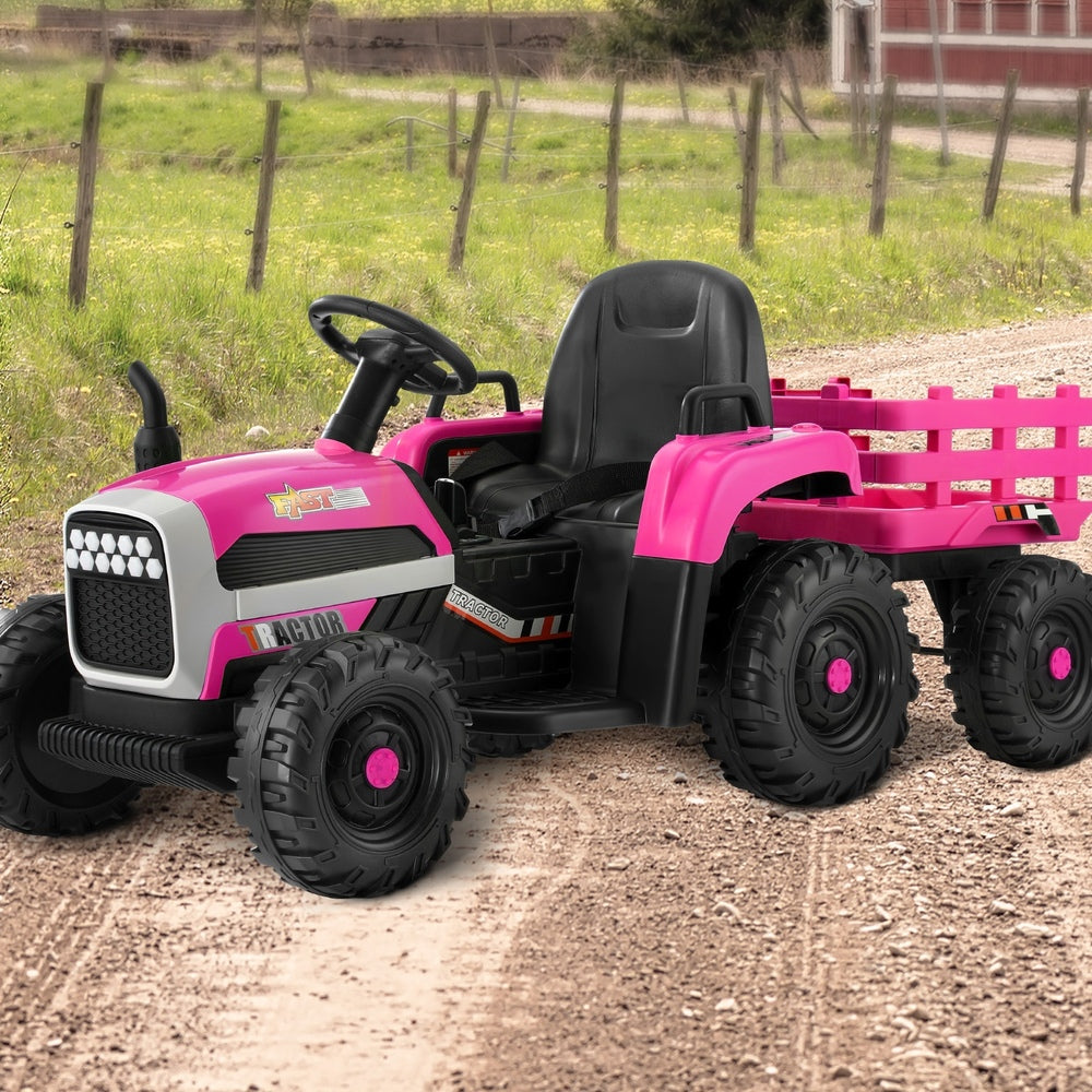 Mazam Kids Ride On Car Tractor 12V Toys Remote Control Pink-Ride On Car-PEROZ Accessories