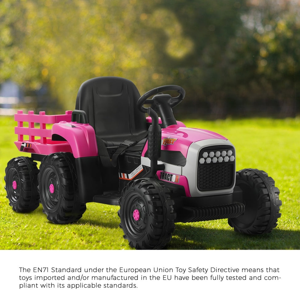 Mazam Kids Ride On Car Tractor 12V Toys Remote Control Pink-Ride On Car-PEROZ Accessories