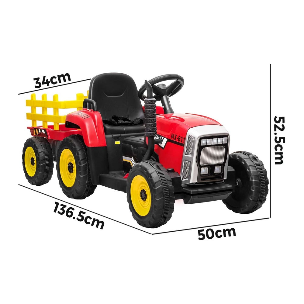 Mazam Kids Ride On Tractor W/ Trailer Electric Vehicle Toy Car Bluetooth Gift-Ride on Toys - Cars-PEROZ Accessories