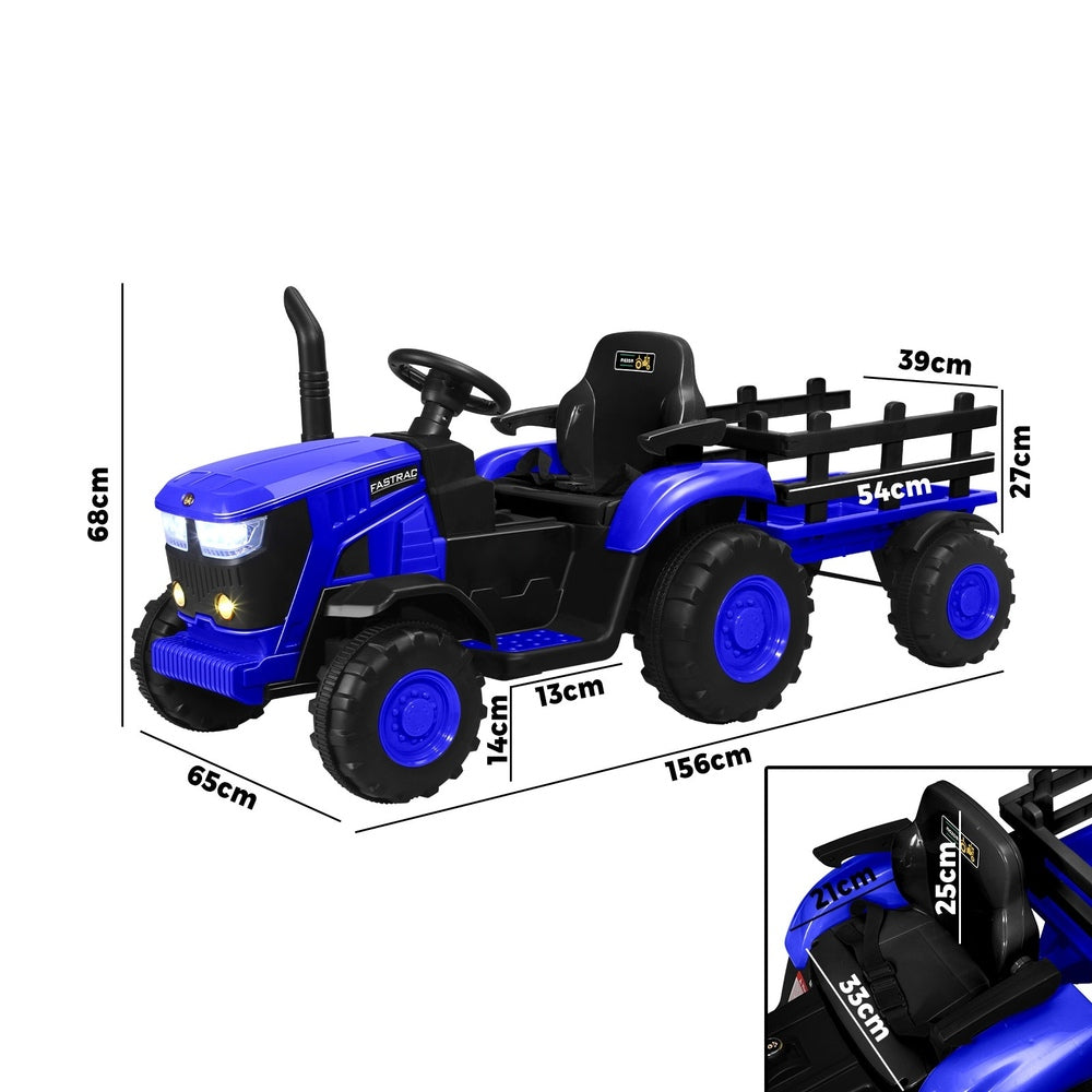 Mazam Ride On Car Tractor W/ Trailer Kids 12V Remote Electric Vehicle Toddlers-Ride On Car-PEROZ Accessories
