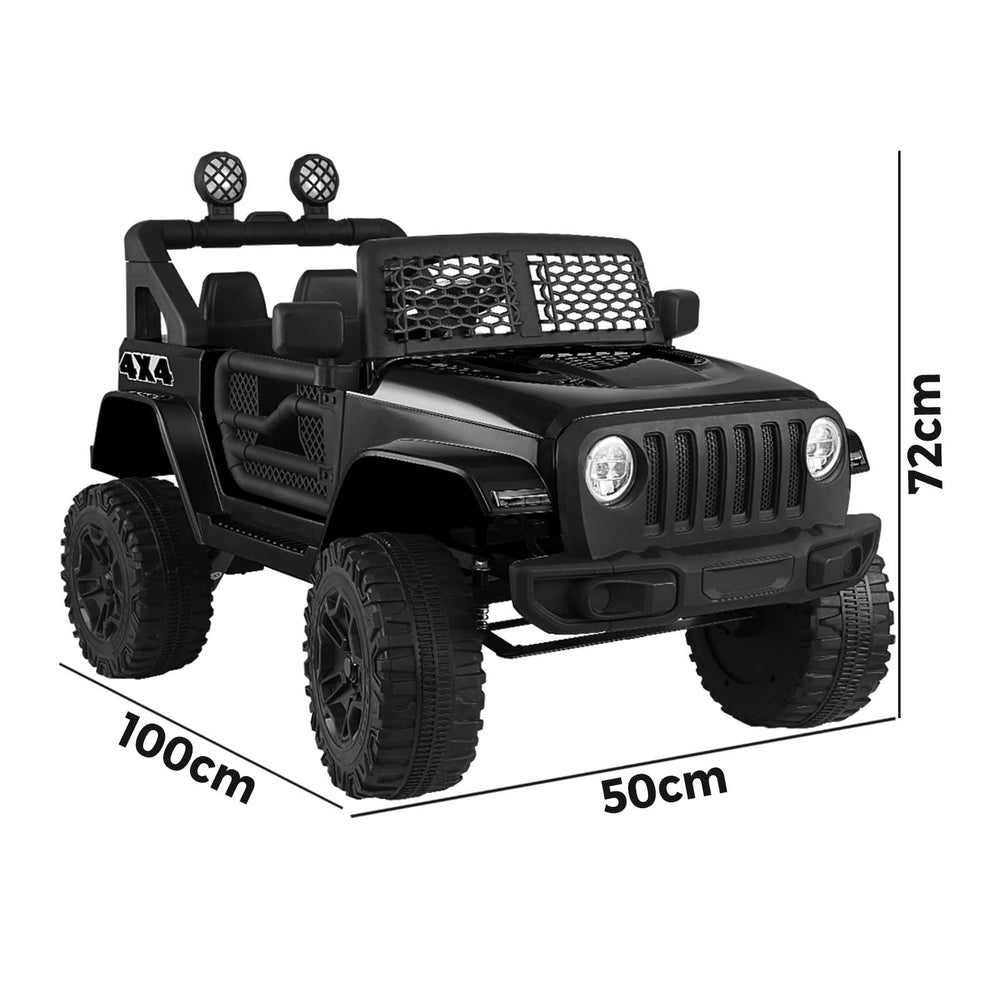 Mazam Jeep Kids Ride On Car with 12V Battery Twin Motors and Remote Control Black-Ride on Toys - Cars-PEROZ Accessories