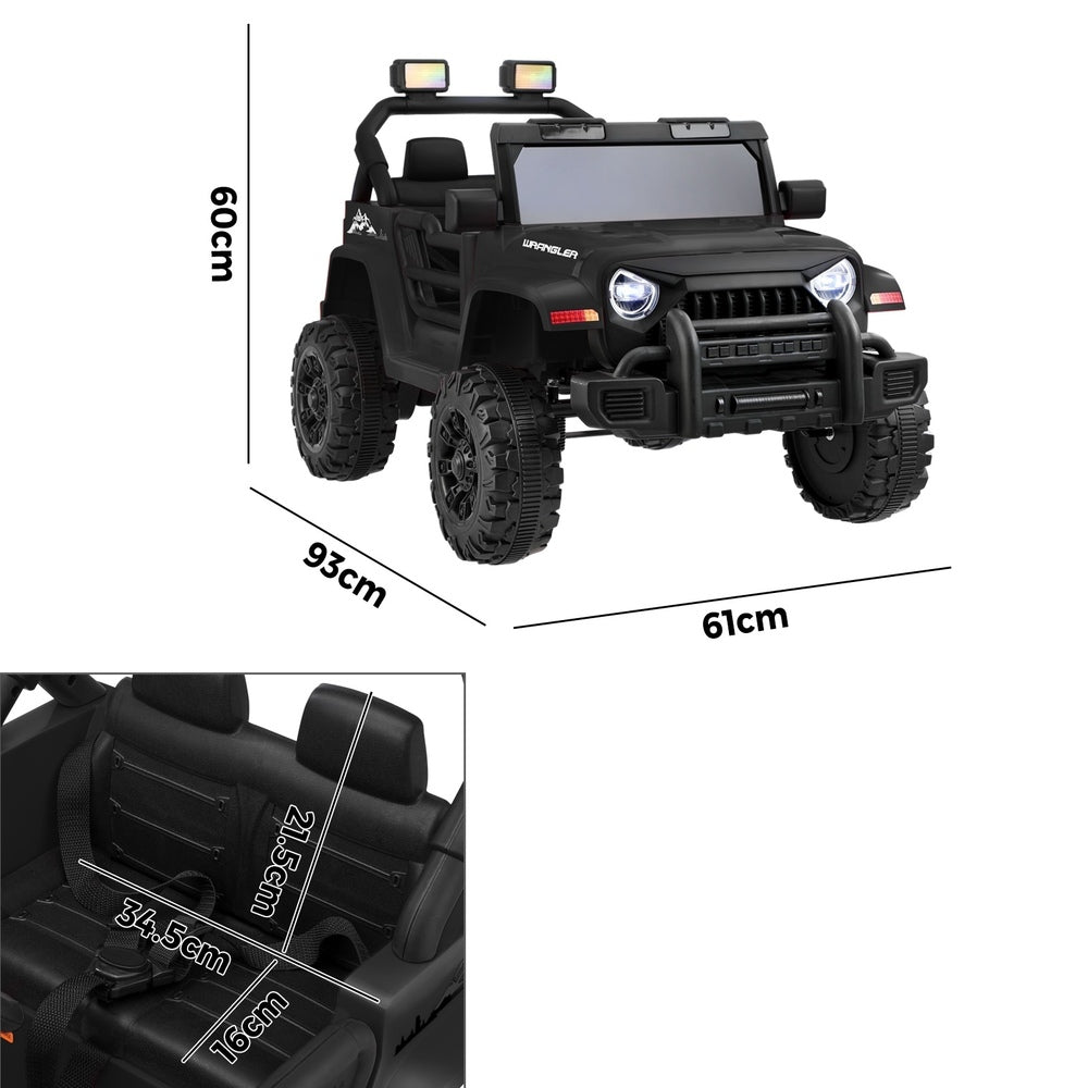 Mazam Kids Ride On Car Jeep 12V Electric Remote Control Black-Ride On Car-PEROZ Accessories