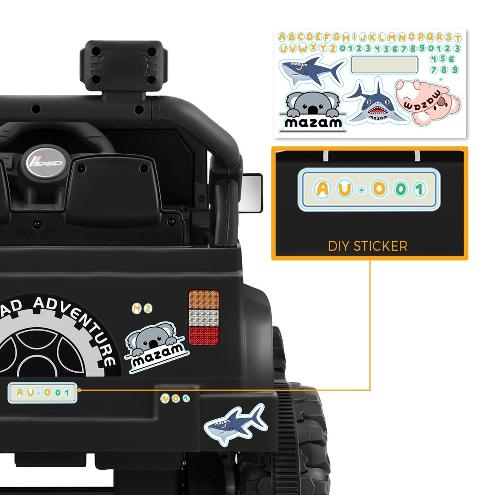 Mazam Kids Ride On Car Jeep 12V Electric Remote Control Black-Ride On Car-PEROZ Accessories