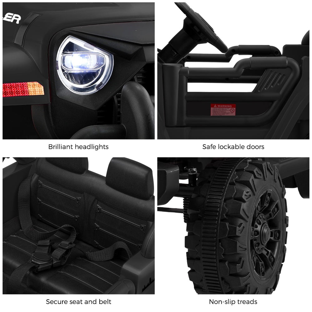 Mazam Kids Ride On Car Jeep 12V Electric Remote Control Black-Ride On Car-PEROZ Accessories