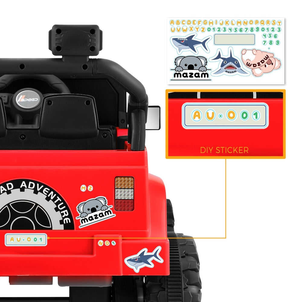 Mazam Kids Ride on Cars 12V Electric Battery Remote Control LED Red-Ride On Car-PEROZ Accessories