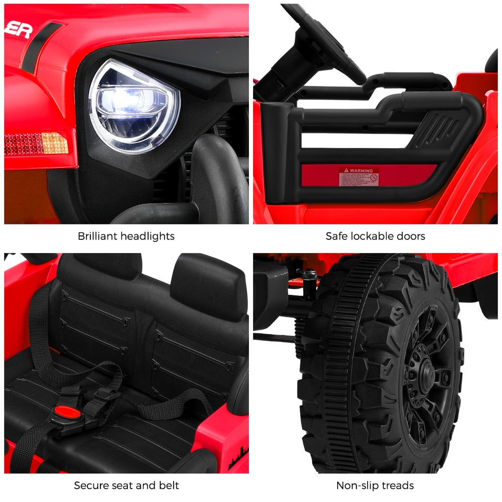 Mazam Kids Ride on Cars 12V Electric Battery Remote Control LED Red-Ride On Car-PEROZ Accessories