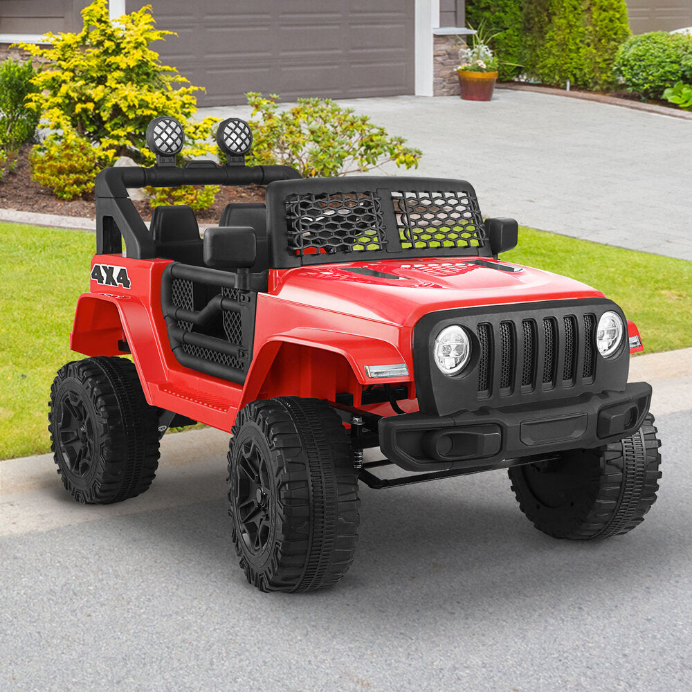 Mazam Jeep Kids Ride On Car with 12V Battery Twin Motors and Remote Control Red-Ride on Toys - Cars-PEROZ Accessories