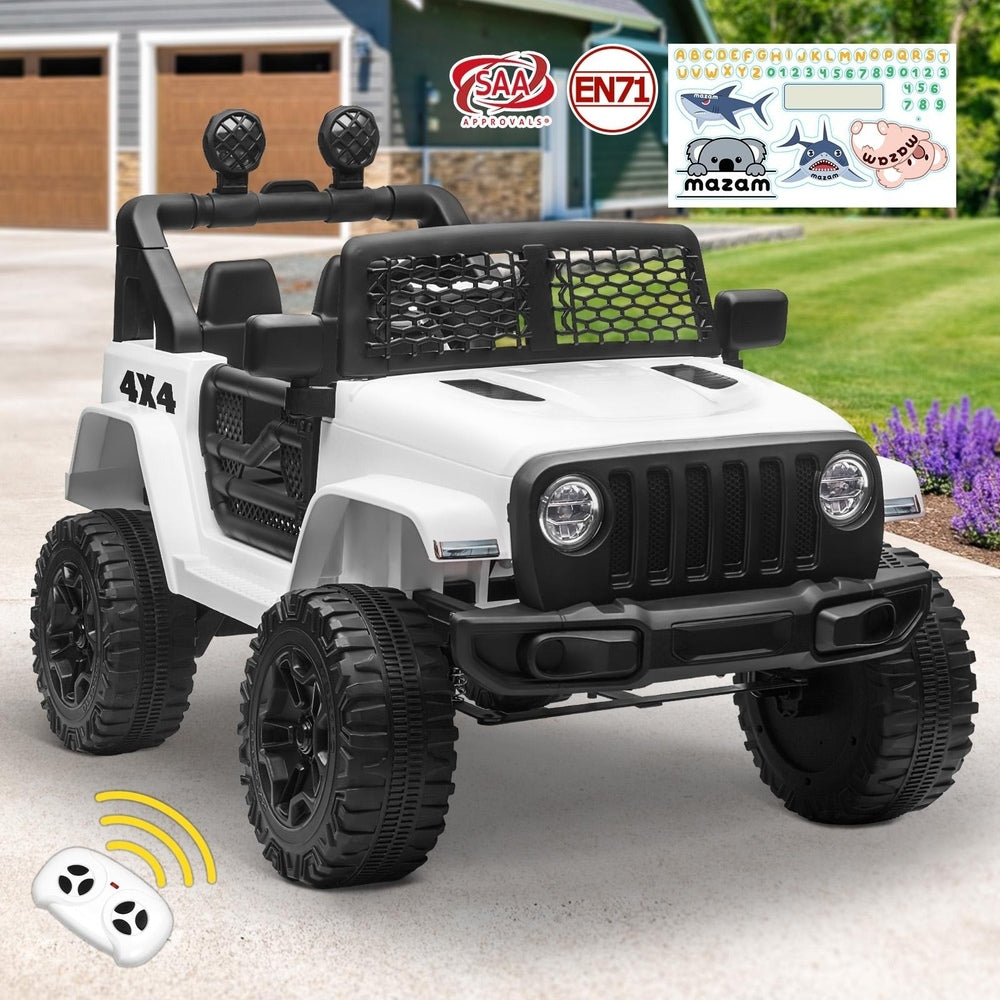 Mazam Kids Ride On Car Electric Toys Jeep 12V Remote Vehicle Car Gift White-Ride On Car-PEROZ Accessories