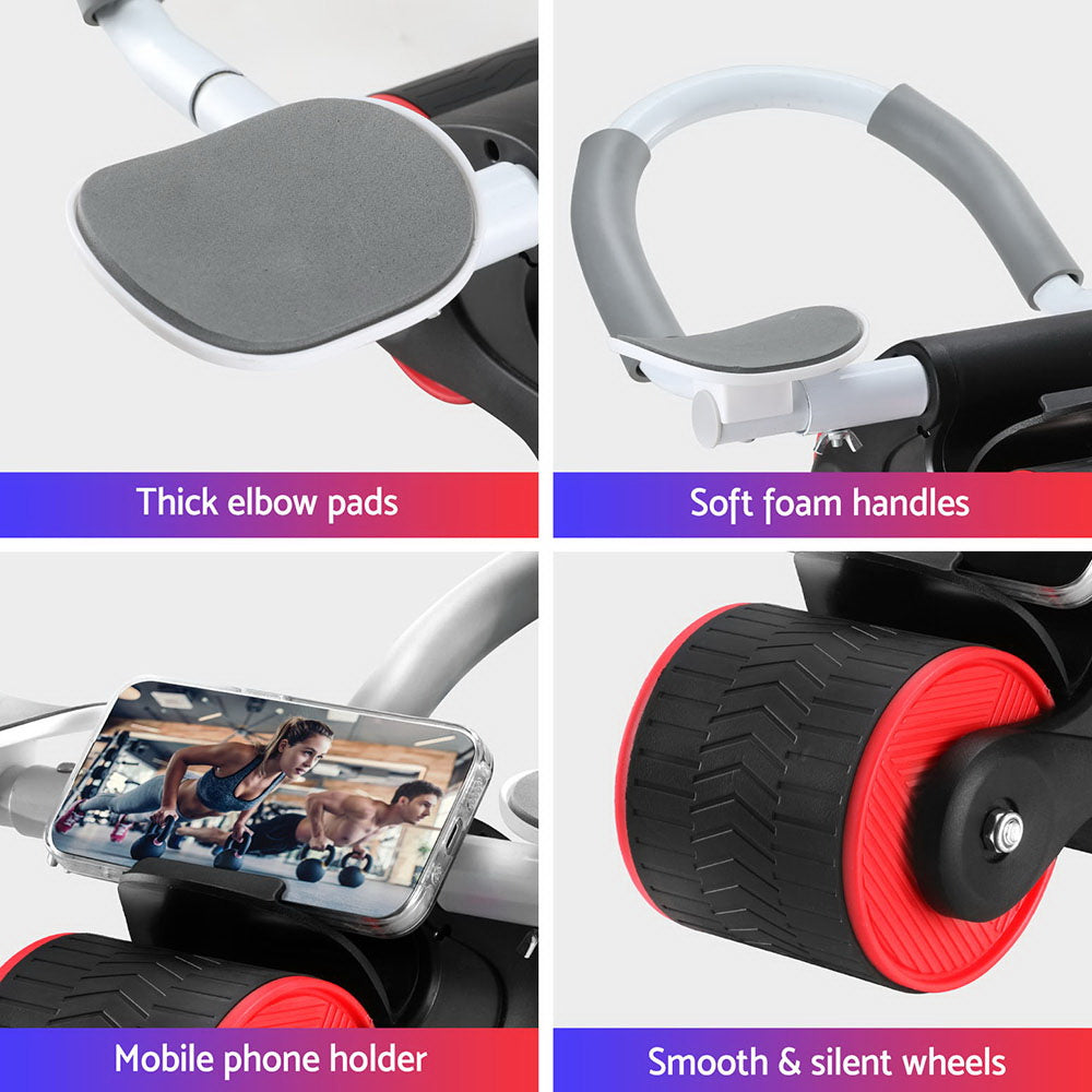 Everfit Ab Roller Automatic Rebound Abdominal Wheel with Knee Pad Home Gym Sport-Sports & Fitness > Exercise, Gym & Fitness > Gymnastics-PEROZ Accessories