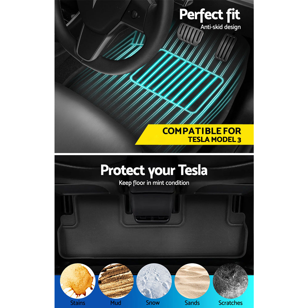 Weisshorn Car Rubber Floor Mats for Tesla Model 3 Trunk Toolbox Cargo Mat Carpet-Auto Accessories > Auto Accessories Others > Automotive Decor-PEROZ Accessories