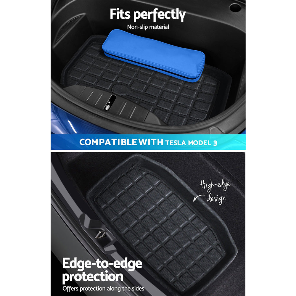 Weisshorn Car Rubber Floor Mats for Tesla Model 3 Trunk Toolbox Cargo Mat Carpet-Auto Accessories > Auto Accessories Others > Automotive Decor-PEROZ Accessories