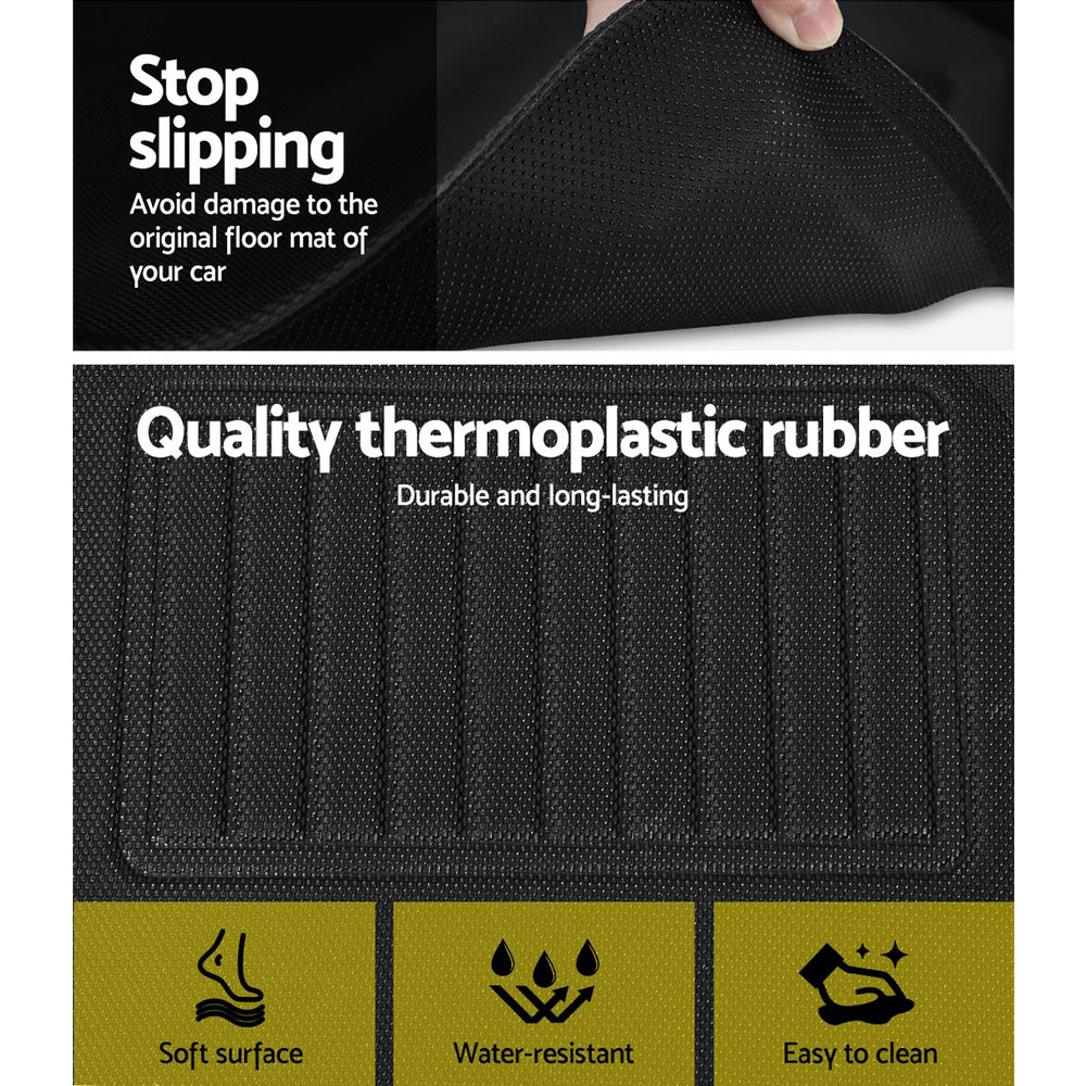 Weisshorn Tesla Model Y Rubber Mats Carpets Front Rear Set RHD 21-24-Auto Accessories > Auto Accessories Others-PEROZ Accessories