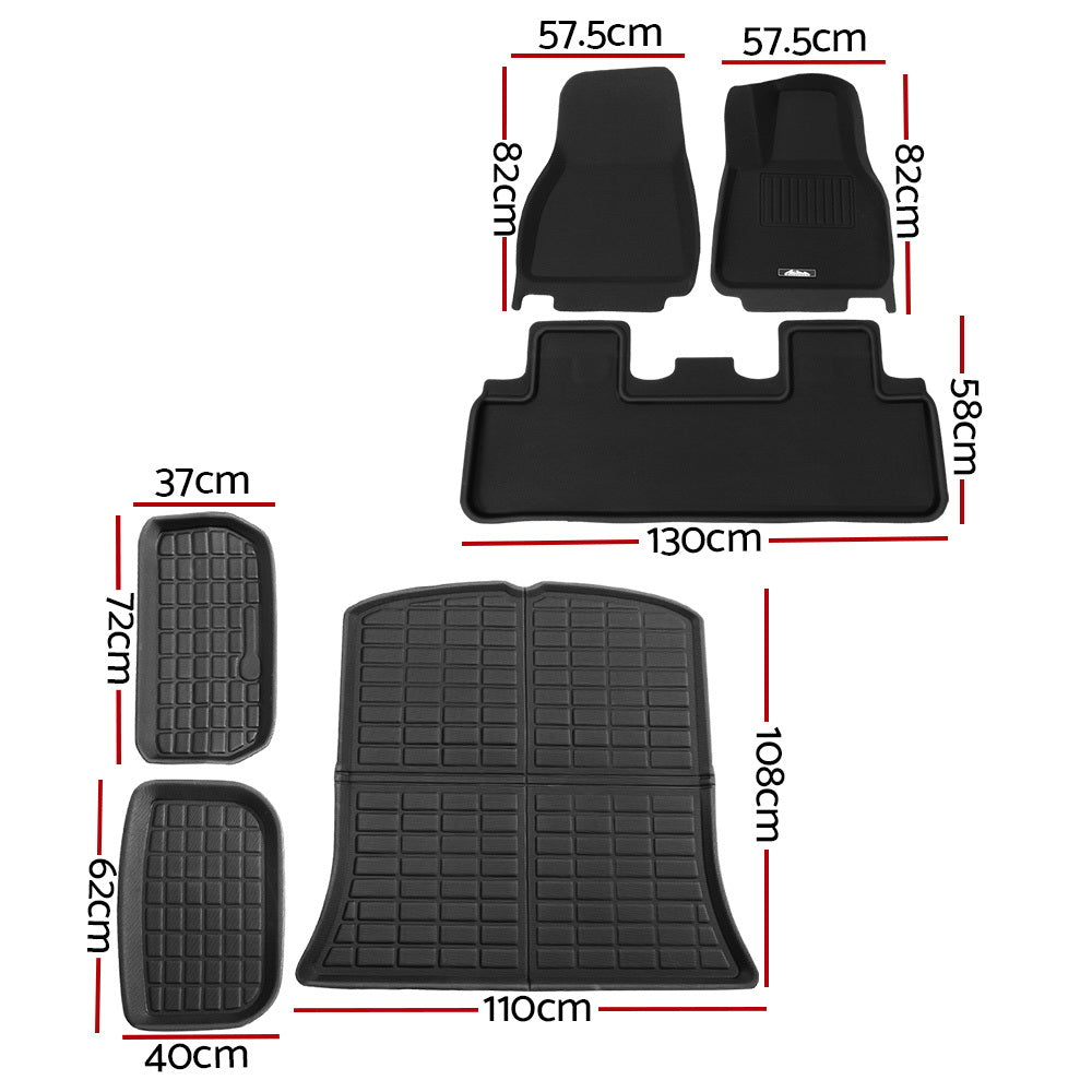 Weisshorn Car Rubber Floor Trunk Toolbox Cargo Mats for Tesla Model Y 2021-2023-Auto Accessories > Auto Accessories Others > Automotive Decor-PEROZ Accessories