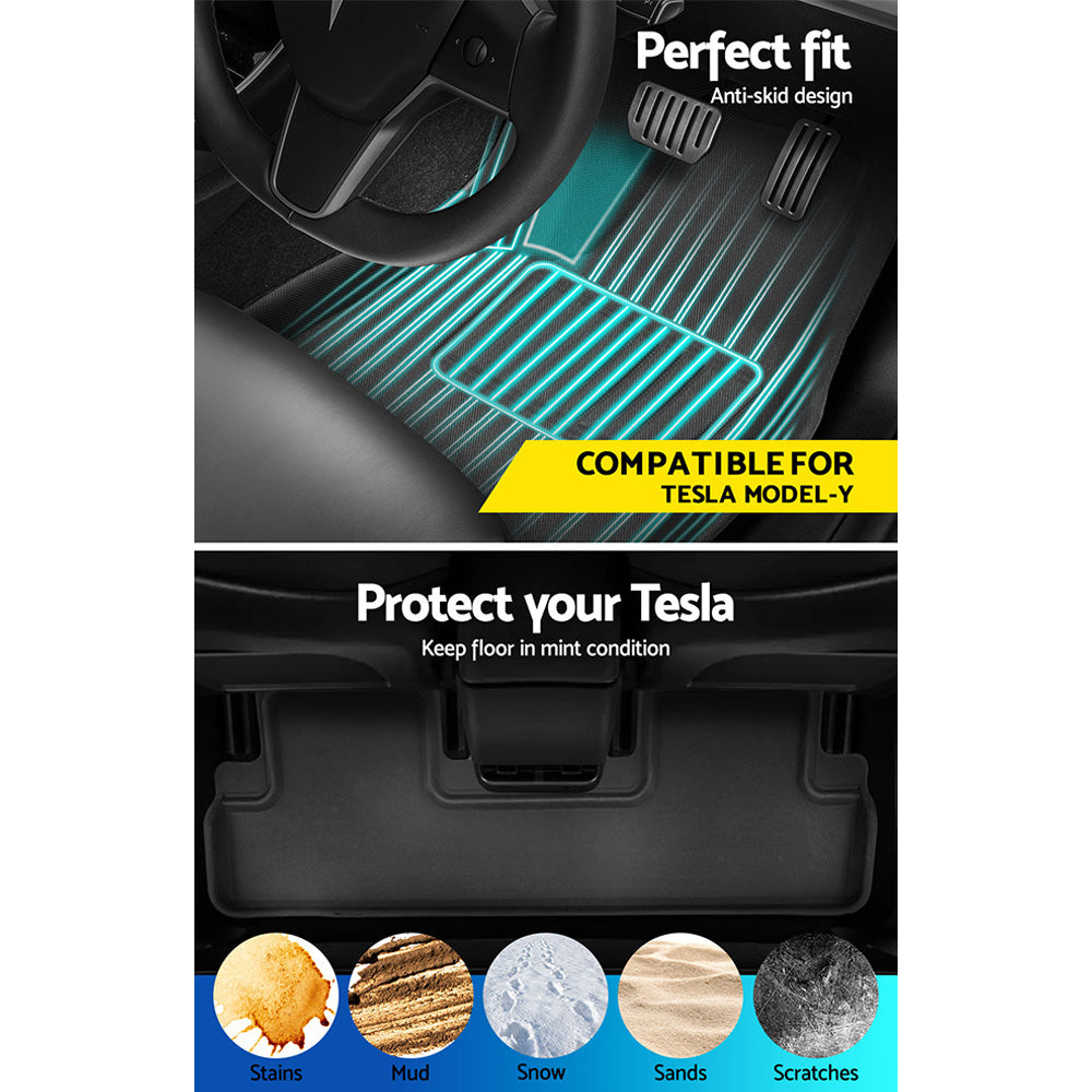 Weisshorn Car Rubber Floor Trunk Toolbox Cargo Mats for Tesla Model Y 2021-2023-Auto Accessories > Auto Accessories Others > Automotive Decor-PEROZ Accessories