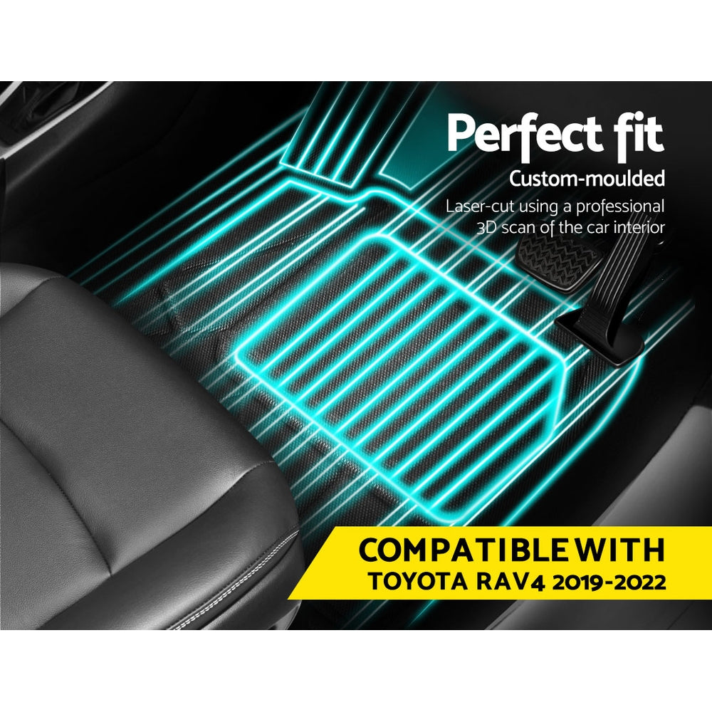 Weisshorn Car Rubber Floor Mats Front And Rear Compatible For Toyota RAV4 2019-2022-Auto Accessories > Auto Accessories Others > Automotive Decor-PEROZ Accessories