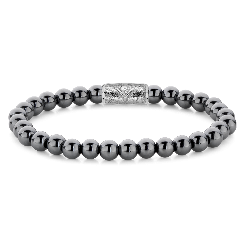 Rebel and Rose Grey Silver DV 6mm Bracelet-PEROZ Accessories