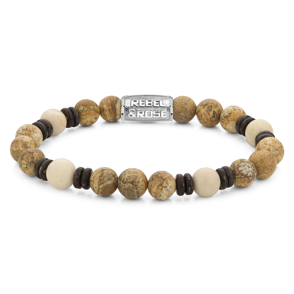 Rebel and Rose Variations Woodstock 8mm Bracelet-PEROZ Accessories