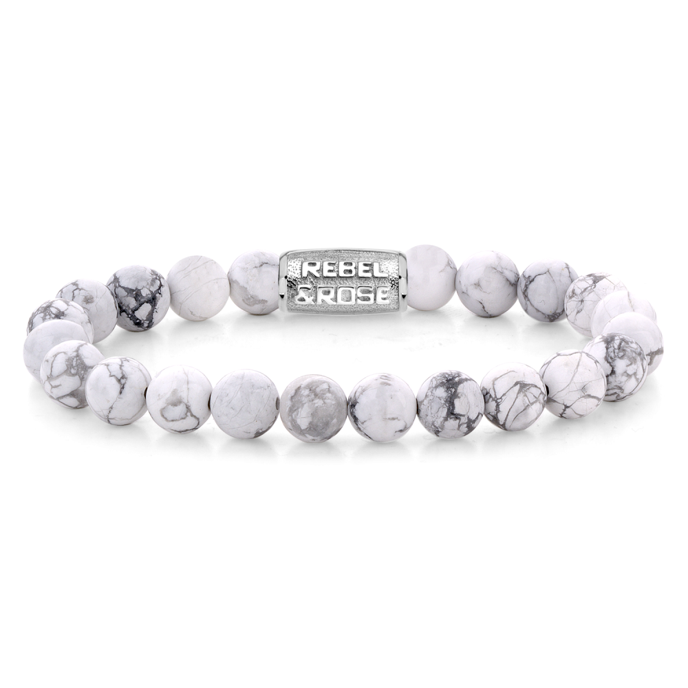 Rebel and Rose Virgin White 8mm Bracelet-PEROZ Accessories