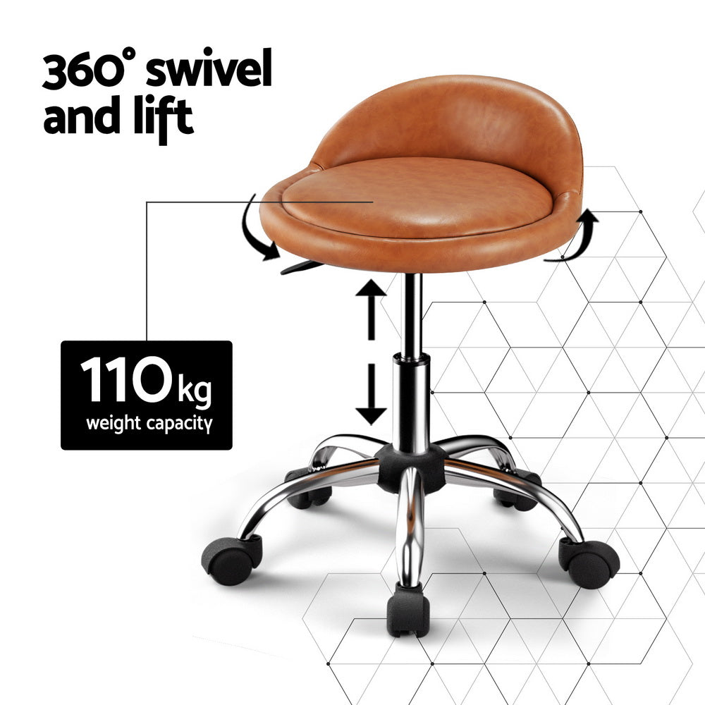 Artiss Salon Stool Swivel Chair Backrest Chairs-Furniture > Bar Stools & Chairs-PEROZ Accessories