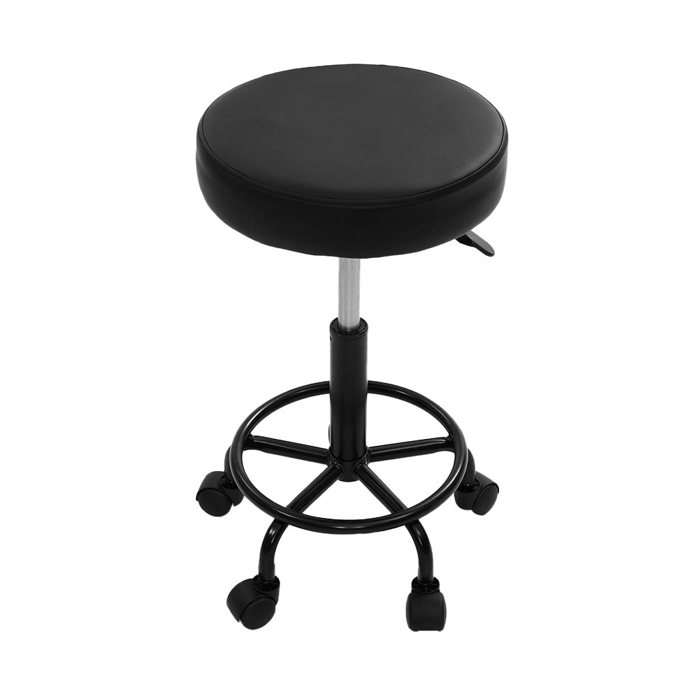 Artiss 2x Salon Stool Round Swivel Chair-Bar Stools-PEROZ Accessories