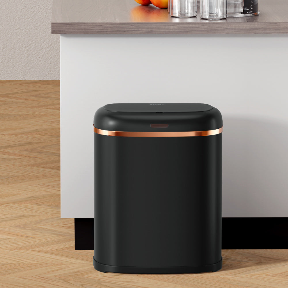 Devanti 38L Motion Sensor Bin Rubbish Automatic Black-Home & Garden > Kitchen Bins > Automatic Bins-PEROZ Accessories