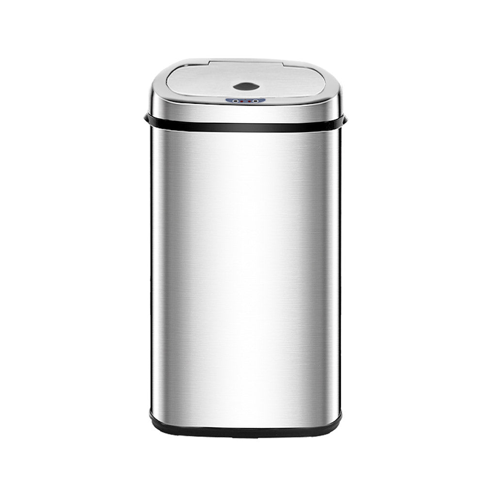 Devanti 50L Motion Sensor Bin Rubbish Automatic Silver-Home & Garden > Kitchen Bins-PEROZ Accessories